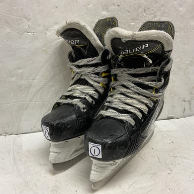 Used Bauer Supreme M40 Junior Hockey Skate White Black Yellow Junior 01 11855-s000185378