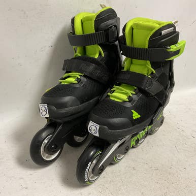 Used Rollerblade Microblade Adj 2-5 Junior Rec Fitness Skates Black Adjustable 11855-s000194529