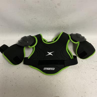 Used Tron X Youth Shoulder Pads Black And Green Lg 11855-s000193612