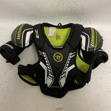 Used Warrior Alpha Dx3 Junior Shoulder Pads Black And Neon Green Md 11855-s000193654