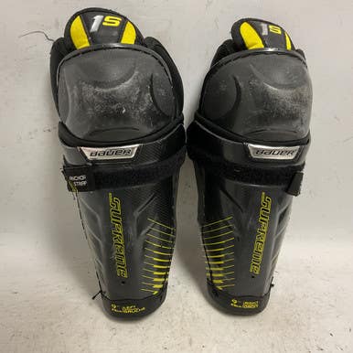 Used Bauer Supreme 1s Youth Shin Guards Black And Yellow 9" 11855-s000193859