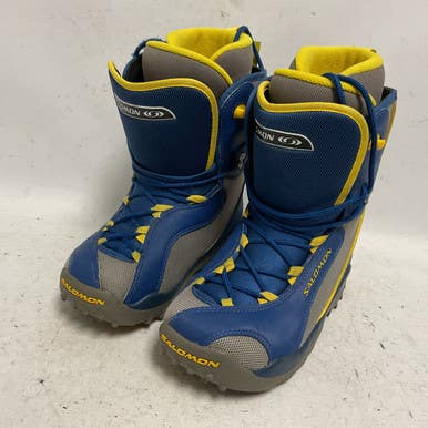 Used Salomon Talapus Boys Snowboard Boots Navy Blue Junior 04 11855-s000195399