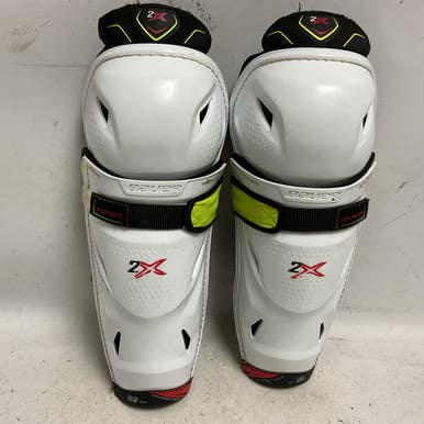 Used Bauer Vapor 2x Junior Shin Guards White Black Red 13" 11855-s000200858