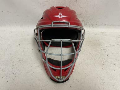 Used All-star Mvp2500-1 Catchers Helmet W Mask Red Lg 11855-s000203076