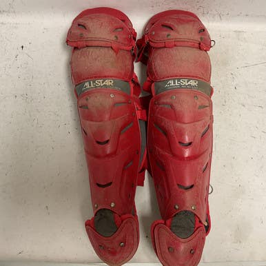 Used All-star Lg1612s7x Catchers Leg Guards Red Intermed 11855-s000203074