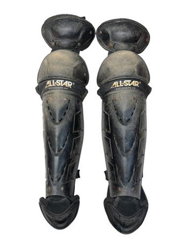 Used All Star Lg1216ps Intermediate Catcher’s Leg Guards - Black 11835-s000204554