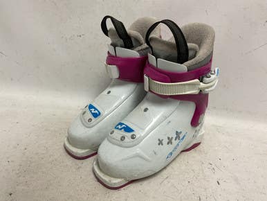 Used Nordica Little Belle 1 Girls Dh Ski Boot Pink And White 185 Mp - Y12 11855-s000198815
