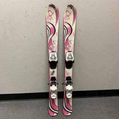 Used K2 Luv Bug Girls Dh Ski Binding White And Pink 100 Cm 11855-s000199844