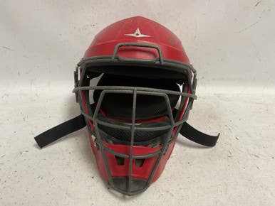 Used All-star Mvp5 L Catchers Helmet W Mask Red Lg 11855-s000200014