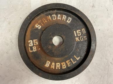 Used Standard Barbell Olympic Plate Black 35 Lb 11855-s000200113