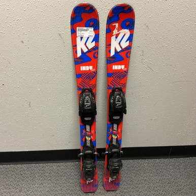 Used K2 Indy Boys Dh Ski Binding Red 88 Cm 11855-s000200223