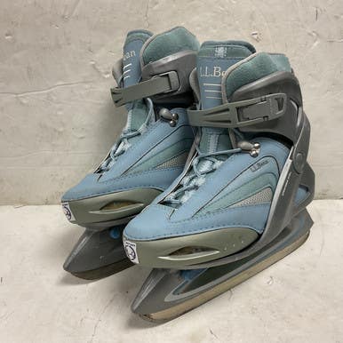 Used Ll Bean Ic.g1 4-6 Girls Softboot Skate Carolina Blue Adjustable 11855-s000200232
