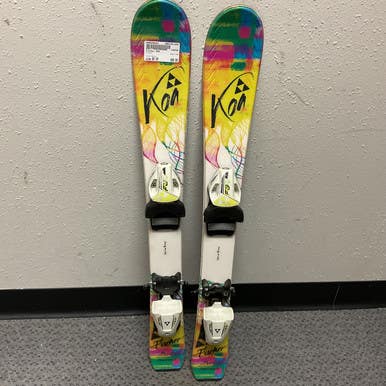 Used Fischer Koa Girls Dh Ski Binding White 80 Cm 11855-s000200224