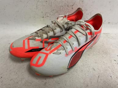 Used Puma Ultra 5 Fg 108166-01 Soccer Cleats White And Orange Senior 7 11855-s000201655