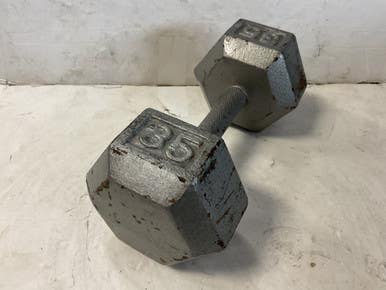 Used Hex Dumbbell Silver 35 Lb 11855-s000202212