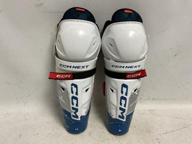 Used Ccm Next Junior Shin Guards White Royal Red 12" 11855-s000203980
