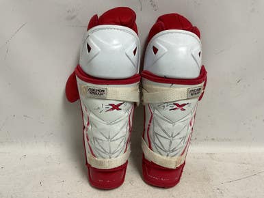 Used Bauer Vapor Apx2 Junior Shin Guards White Black Red 13" 11855-s000204322