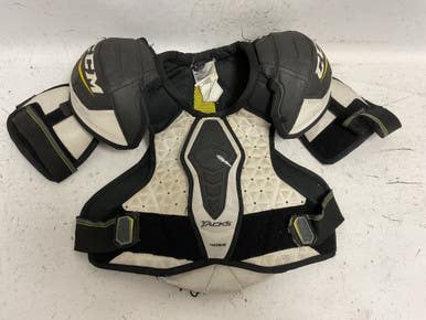 Used Ccm Tacks 4052 Junior Shoulder Pads White Black Yellow Lg 11855-s000204473