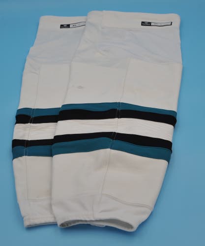 Fanatics San Jose Sharks game-used White Evolve socks size XL