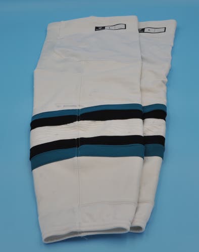 Fanatics San Jose Sharks game-used White Evolve socks size L