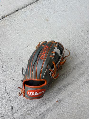 Wilson A2000 Custom Infield Baseball Glove 11.5” Gray Orange Leather RHT