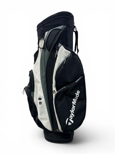 Used Taylormade 14 Men’s Cart Golf Bag - Black Grey White 11835-s000208713