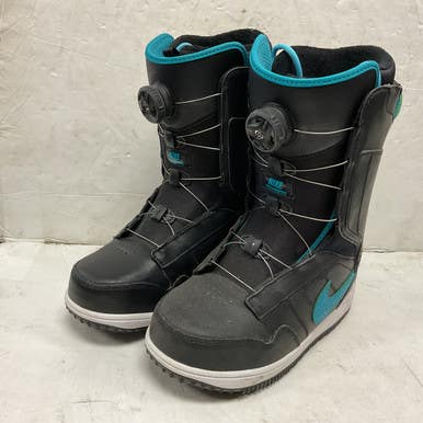 Used Nike 586539-041 Womens Snowboard Boots Black And Carolina Blue Senior 7.5 11855-s000197635