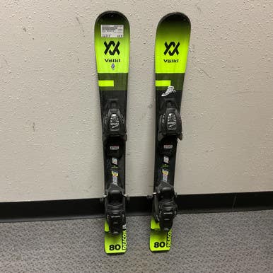 Used Volkl Deacon Jr Boys Dh Ski Binding Neon Green 80 Cm 11855-s000200817