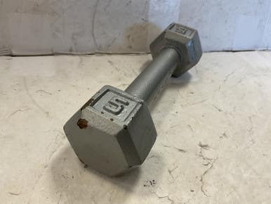 Used Hex Dumbbell Silver 5 Lb 11855-s000204087