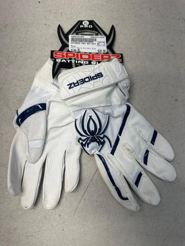 Used Pro Bb Sb Batting Gloves White And Navy Blue Xl 11835-c000193485