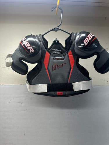 Used Bauer Lil Sport Youth Shoulder Pads Black And Grey Lg 11835-s000194093