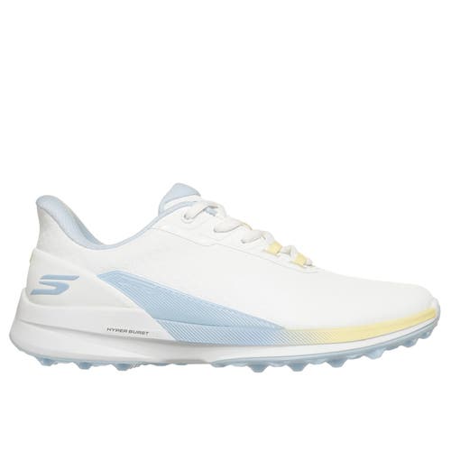SKECHERS SLIP-INS WOMENS PURE SI GOLF SHOE WHITE/LIGHT BLUE/YELLOW