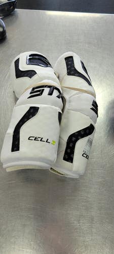 Used Stx Cell Iv Lacrosse Arm Pads Guards White Lg 11497-c000147348