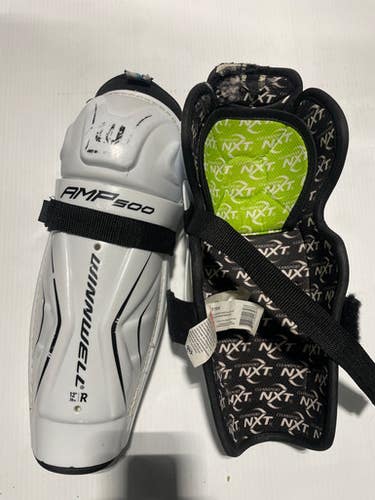Used Winnwell Amp500 Junior Shin Guards White 12" 11769-s000029208
