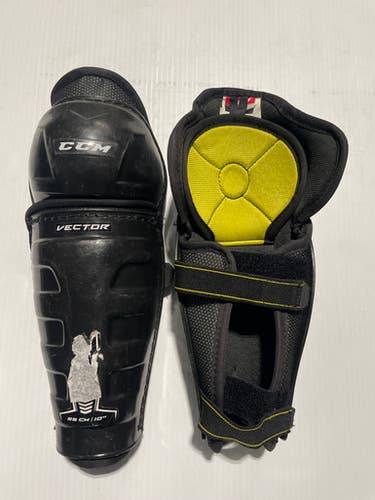 Used Ccm Vector Youth Shin Guards Black 10" 11769-s000025336