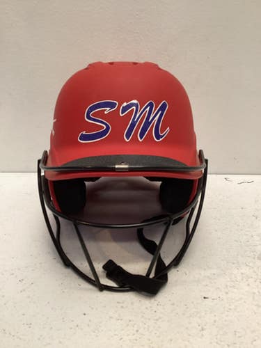 Used Mizuno Batting Helmet W Mask Red S M 11443-s000190337
