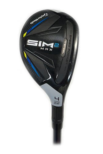 TaylorMade Sim2 Max 22* 4 Hybrid/Rescue Graphite Ventus Blue 7-S Stiff Flex
