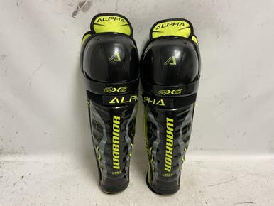 Used Warrior Alpha Qx5 Senior Shin Guards Black And Optic Yellow 16" 11855-s000202128
