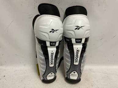Used Reebok 10k Senior Shin Guards White And Black 14" 11855-s000200035