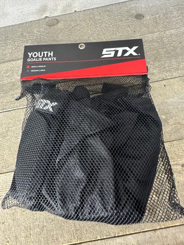 STX Youth Small Medium Padded Lacrosse Goalie Pants Black Light Weight