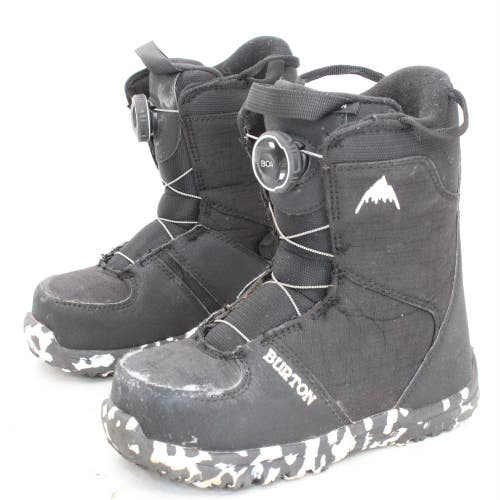 Burton Grom Boa Kids Snowboard Boots - Size 3 / Mondo 21 Used