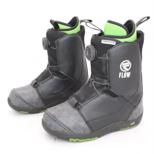 Flow Micron BOA Kids Snowboard Boots - Size 3 / Mondo 21.5 Used