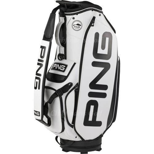 NEW Ping Tour White/Black 6-Way Golf Staff Bag w/ Raincover