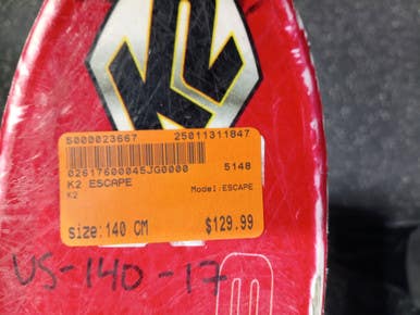 Used K2 Escape Boys Dh Ski Binding None 140 Cm 11847-s000023667