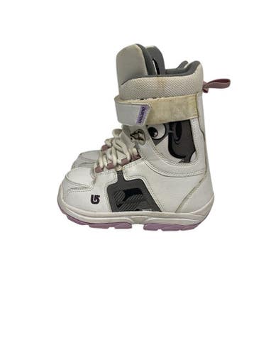 Used Burton Freestyle Girls Snowboard Boots White Junior 03 11847-s000024236