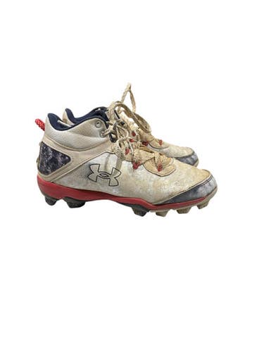 Used Under Armour Bb Sb Cleats White Junior 04 11847-s000035921