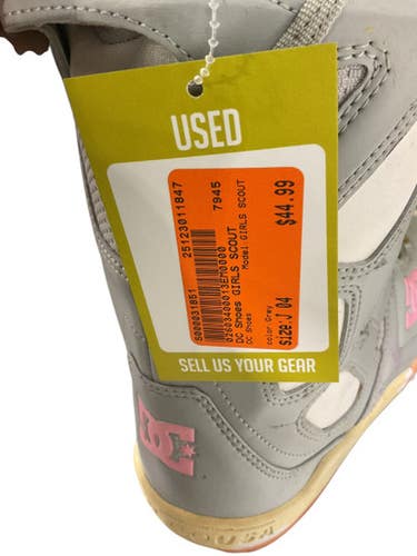 Used Dc Shoes Girls Scout Girls Snowboard Boots Grey Junior 04 11847-s000031851