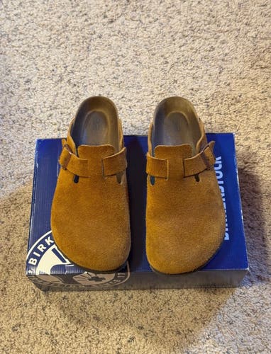 Birkenstock Boston Suede Clogs –  Mink, Size 41 (US 8 M / 10 W)