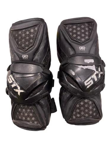 Used Stx Geo Flex Lacrosse Arm Pads Guards Black Lg 11847-s000035675