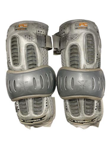 Used Warrior Exolyte Lacrosse Arm Pads Guards Silver Md 11847-s000035690